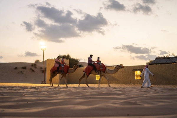 Camel ride in evening desert safari package