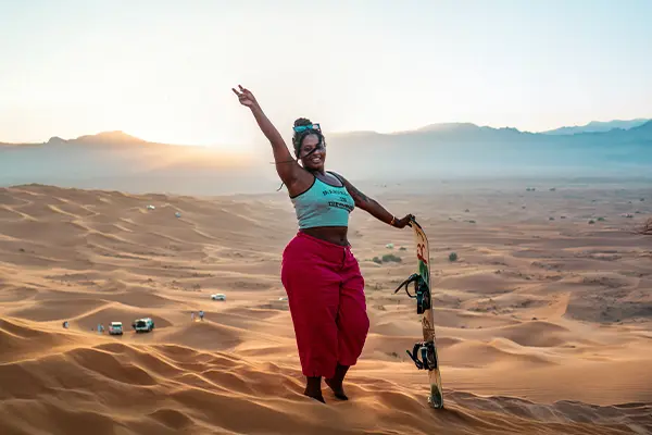 Sand Boarding in morning Desert Safari
