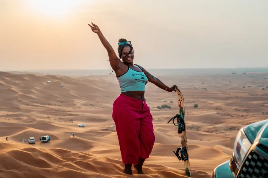 Sand Boarding in evening desert safari